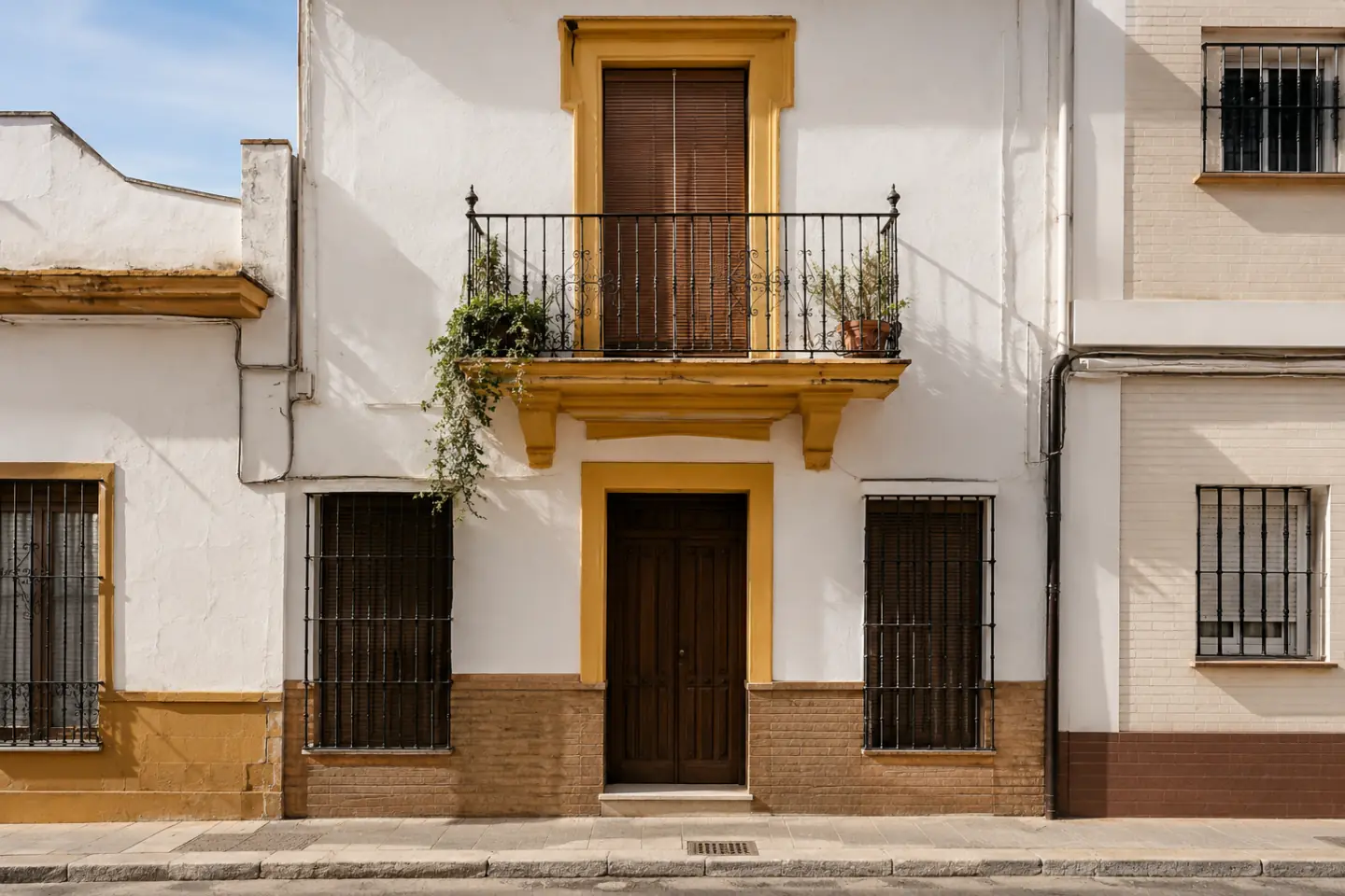 Vivienda sevillana con balcón y luz natural, sin huéspedes